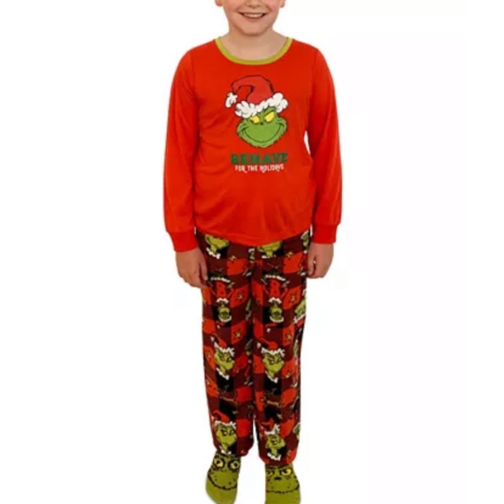 NEW The Grinch Matching Boys Grinch 3pc Pajama Set
